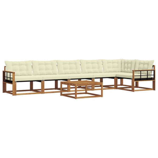 vidaXL Z&aacute;hradn&aacute; s&uacute;prava gaučov s vank&uacute;&scaron;om 7 pcs Pr&iacute;rodn&aacute; a kr&eacute;mov&aacute;