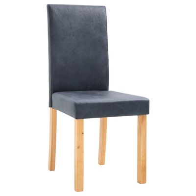 vidaXL Jedálenské stoličky 2 ks sivé umelá semišová koža