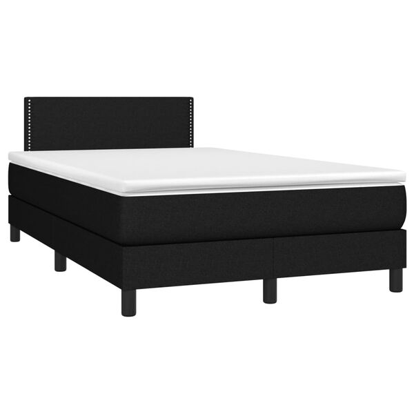 vidaXL Boxspring posteľ s matracom a LED, čierna 120x190 cm, l&aacute;tka