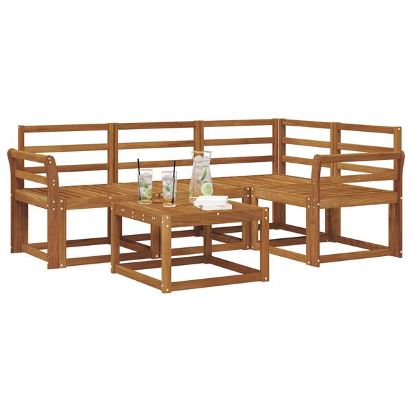 vidaXL Z&aacute;hradn&aacute; s&uacute;prava gaučov 5 pcs Pr&iacute;rodn&aacute; Pevn&eacute; ak&aacute;ciov&eacute; drevo