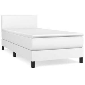 vidaXL Boxspring posteľ s matracom biela 80x200 cm umel&aacute; koža