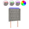 vidaXL Čelo postele s LED bledosiv&eacute; 83x16x118/128 cm zamat