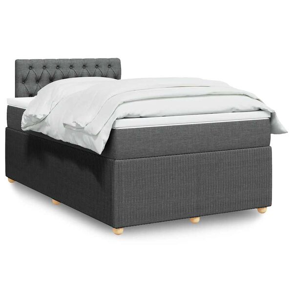 vidaXL Boxspring posteľ s matracom tmavosiv&yacute; 120x200 cm l&aacute;tka