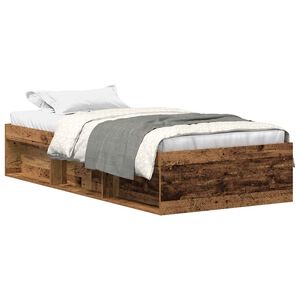 vidaXL Posteľn&yacute; r&aacute;m bez matraca star&eacute; drevo 90x190cm kompozitn&eacute; drevo