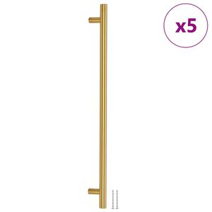 vidaXL Rukov&auml;te na skrinku 5 ks zlat&eacute; 480 mm nehrdzavej&uacute;ca oceľ