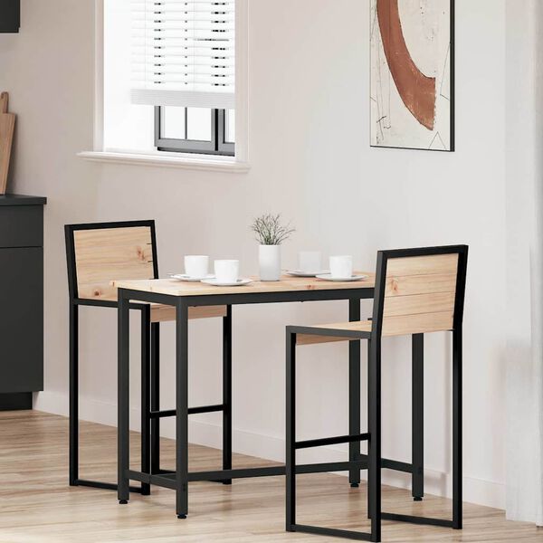 vidaXL st&ocirc;l Pr&iacute;rodn&aacute; 100 x 50 x 77 cm Inžinierske drevo a oceľ