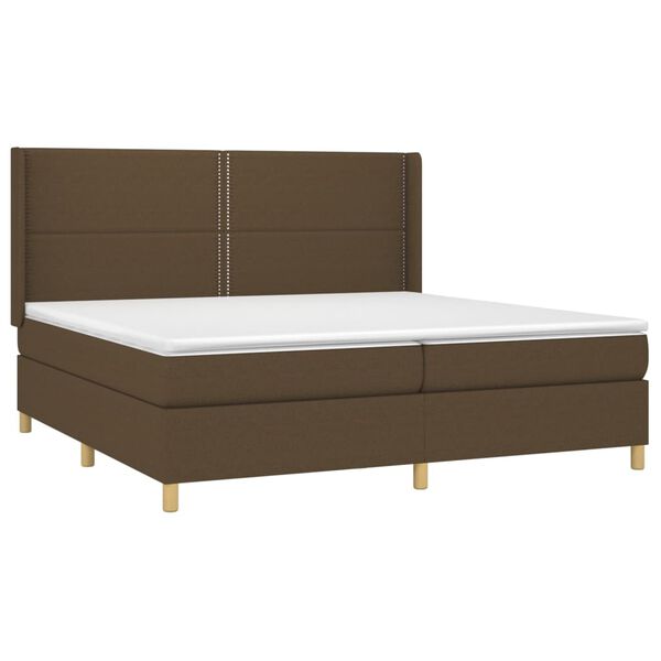 vidaXL Boxspring posteľ s matracom tmavohned&aacute; 200x200 cm l&aacute;tka