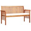 vidaXL 3-miestna z&aacute;hradn&aacute; lavica s vank&uacute;&scaron;mi 150 cm ak&aacute;ciov&yacute; mas&iacute;v