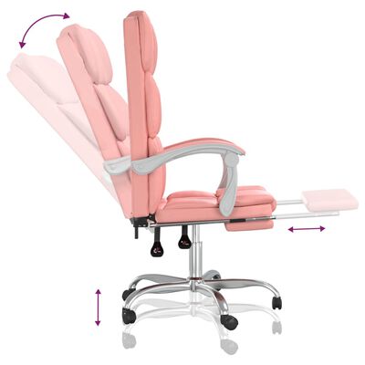 vidaXL Sklápacie kancelárske kreslo ružové umelá koža