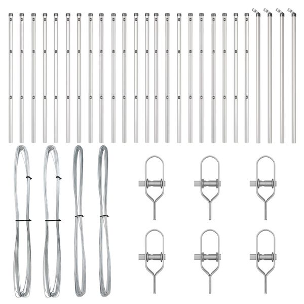 vidaXL Stĺp na plot. 26 pcs Sivá 3,2 x 3,2 x 100 cm