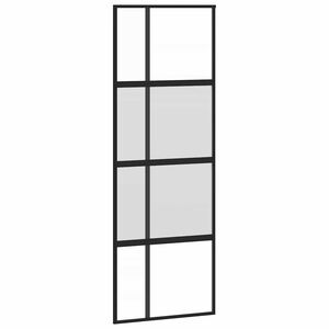 vidaXL Posuvn&eacute; dvere čierne 76x205 cm tvrden&eacute; sklo a hlin&iacute;k