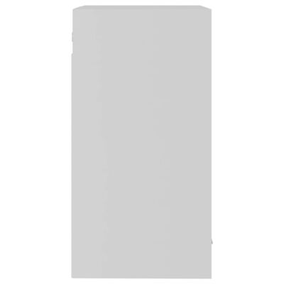 vidaXL Presklená závesná skrinka, biela 40x31x60 cm, drevotrieska