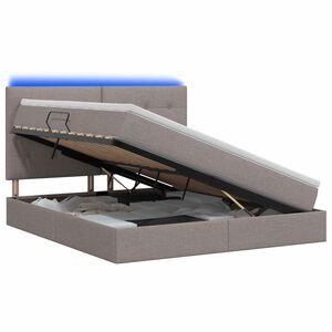 vidaXL LED &uacute;ložn&aacute; posteľ s matracom Sivohned&aacute; 180 x 200 cm L&aacute;tka