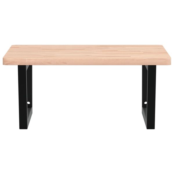 vidaXL Polica pod um&yacute;vadlo n&aacute;stenn&aacute; oceľ a bukov&yacute; mas&iacute;v