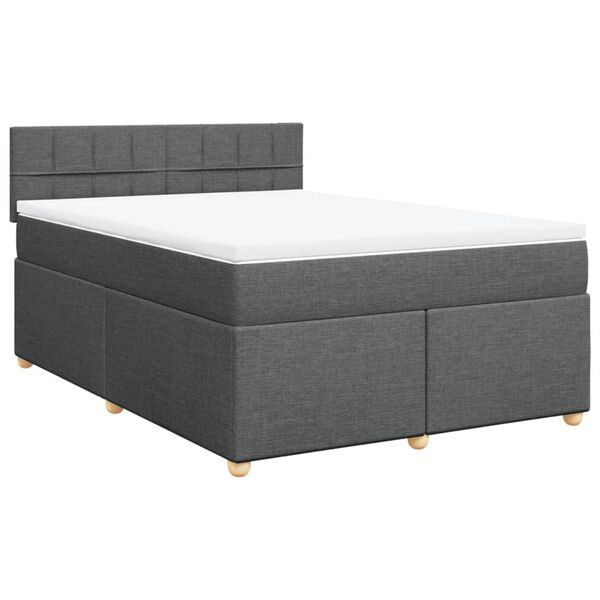 vidaXL Boxspring posteľ s matracom tmavosivá 160x200 cm látka