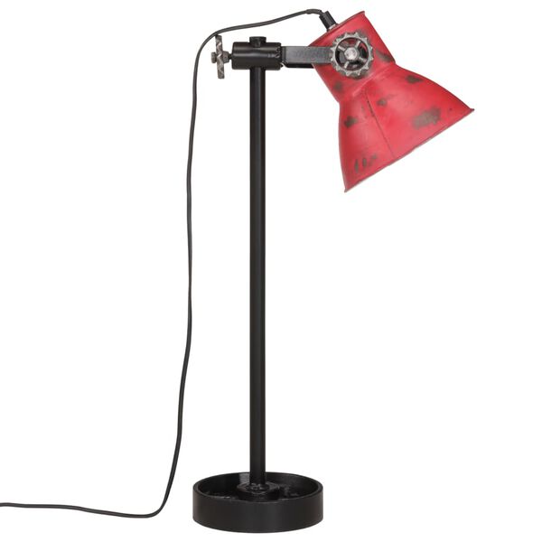 vidaXL Stolov&aacute; lampa 25 W &scaron;muhovan&aacute; červen&aacute; 15x15x55 cm E27