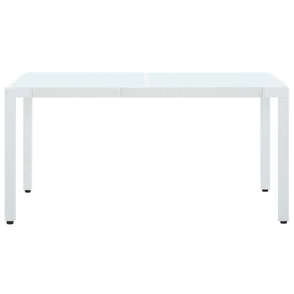 vidaXL Z&aacute;hradn&yacute; st&ocirc;l, biely 150x90x75 cm, polyratan