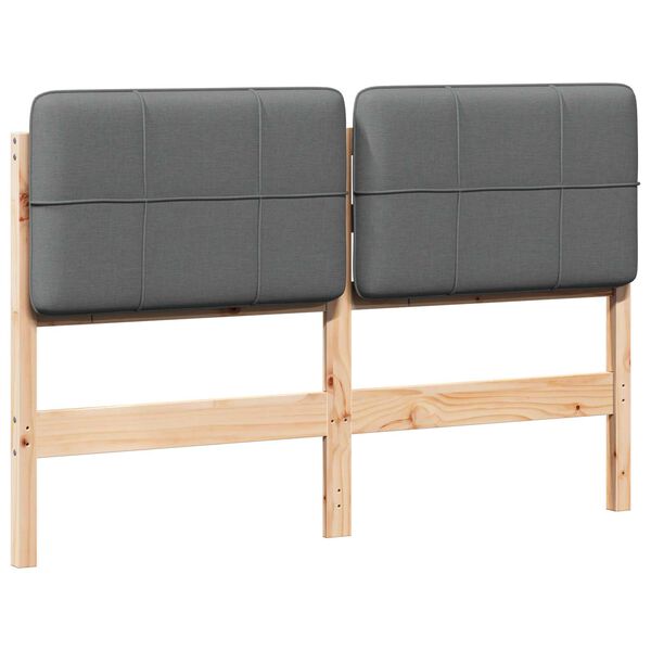 vidaXL Čal&uacute;nen&eacute; čelo postele s čelnou doskou Hned&aacute; a svetlosiv&aacute; 140 cm