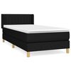 vidaXL Posteľn&yacute; r&aacute;m boxspring s matracom čierny 90x190 cm l&aacute;tka