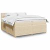 vidaXL Boxspring posteľ s matracom kr&eacute;mov&aacute; 200x200 cm l&aacute;tka