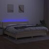 vidaXL Posteľ boxsping s matracom a LED kr&eacute;mov&aacute; 200x200 cm l&aacute;tka