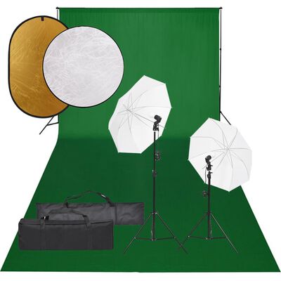 vidaXL Fotografické vybavenie s osvetlením, pozadím a reflektorom