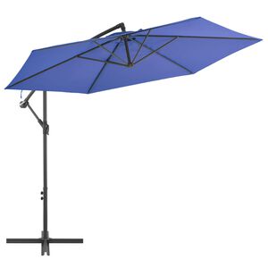 vidaXL Z&aacute;vesn&yacute; z&aacute;hradn&yacute; slnečn&iacute;k, hlin&iacute;kov&aacute; tyč 300 cm, modr&yacute;