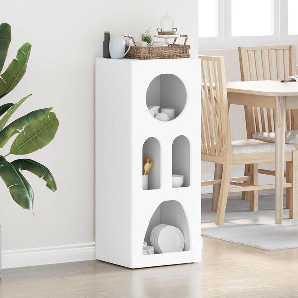 vidaXL Serv&iacute;rovacia skriňa Biela 40 x 35 x 100.5 cm Kompozitn&eacute; drevo