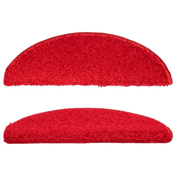 vidaXL Schodov&eacute; rohože 15 ks 56x17x3 cm červen&eacute;, polkruhov&eacute;