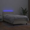 vidaXL Boxspring posteľ s matracom a LED kr&eacute;mov&aacute; 80x200 cm umel&aacute; koža
