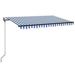 vidaXL Automatick&aacute; mark&iacute;za, LED a senzor vetra 300x250 cm, modr&aacute;/biela
