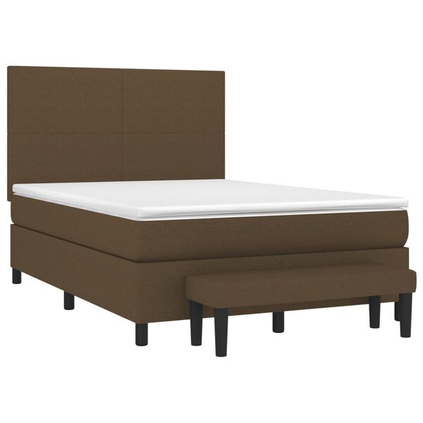 vidaXL Boxspring posteľ s matracom tmavohned&aacute; 140x200 cm l&aacute;tka