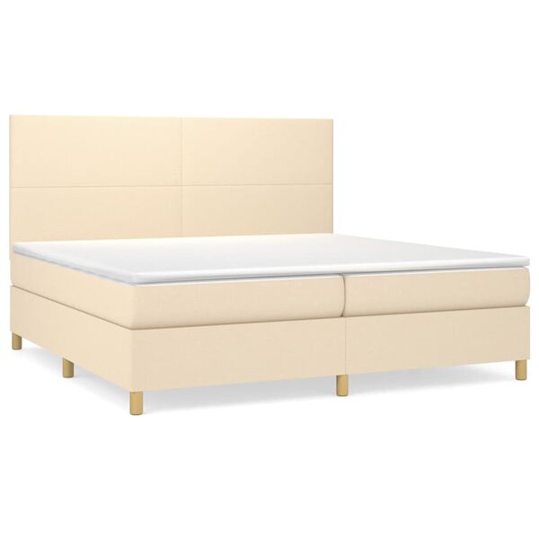 vidaXL Boxspring posteľ s matracom kr&eacute;mov&aacute; 200x200 cm l&aacute;tka