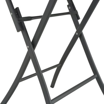 vidaXL Skladací bistro stolík, sivý 60x70 cm, sklo a oceľ