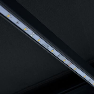 vidaXL Ručne zaťahovacia markíza s LED antracitová 450x300 cm