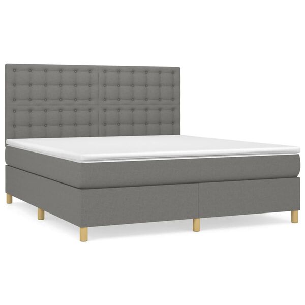 vidaXL Boxspring posteľ s matracom tmavosiv&aacute; 180x200 cm l&aacute;tka