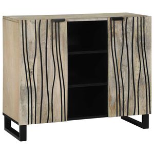 vidaXL Bočn&yacute; st&ocirc;l Biela 90 x 33 x 75 cm mangov&yacute; mas&iacute;v
