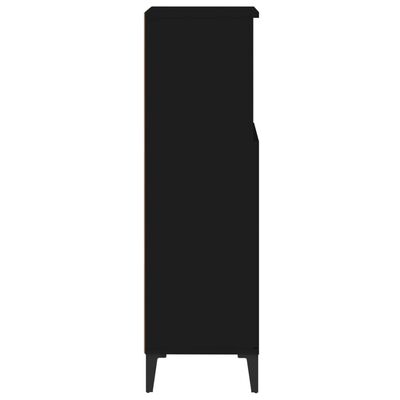 vidaXL Skrinka do kúpeľne čierna 30x30x100 cm kompozitné drevo