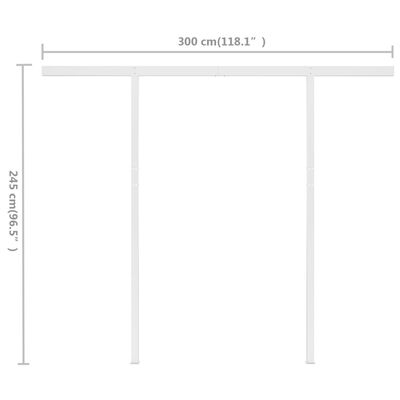 vidaXL Ručne zaťahovacia markíza so stĺpikmi 3x2,5 m antracitová