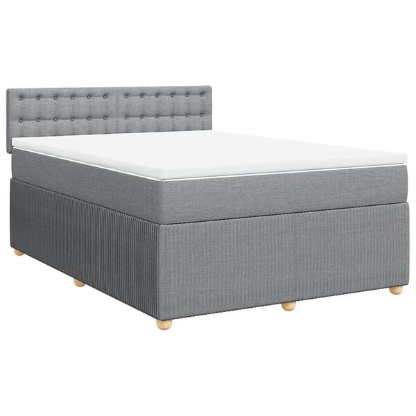 vidaXL Boxspring posteľ s matracom bledosiv&aacute; 140x200 cm l&aacute;tka