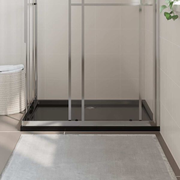 vidaXL Obdĺžniková sprchová vanička z ABS čierna 80x110 cm