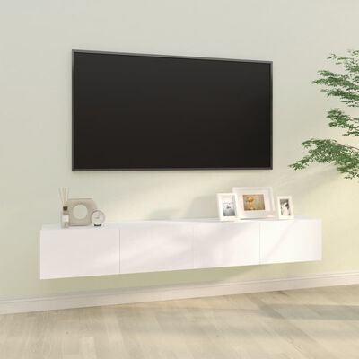 vidaXL Nástenné TV skrinky 2 ks biele 100x30x30 cm spracované drevo