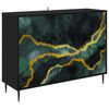 vidaXL Serv&iacute;rovacia skriňa WIJHE Čierny dub 102 x 33 x 76 cm
