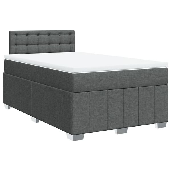 vidaXL Boxspring posteľ s matracom tmavosiv&yacute; 120x200 cm l&aacute;tka