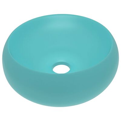 vidaXL Luxusné umývadlo, okrúhle, matné svetlozelené 40x15 cm, keramika