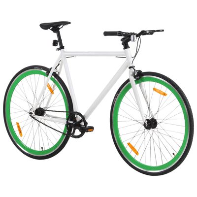 vidaXL Bicykel s pevným prevodom bielo-zelený 700c 59 cm