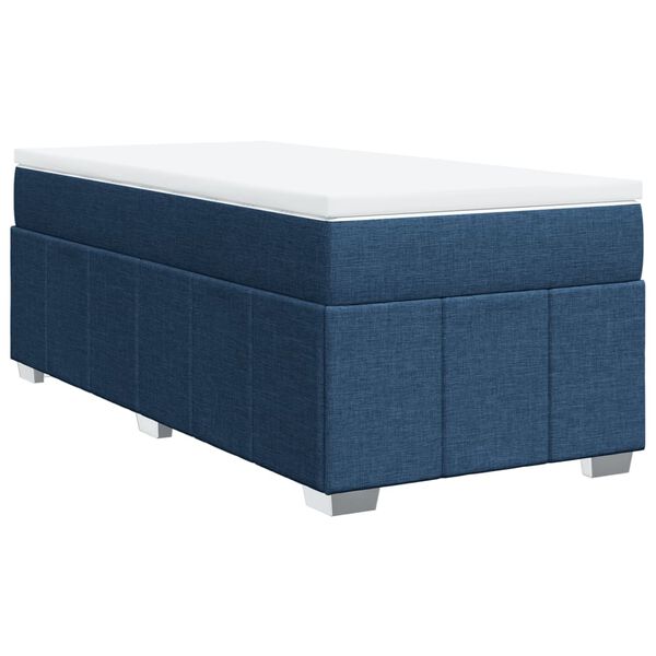 vidaXL Posteľn&yacute; r&aacute;m boxspring s matracom modr&yacute; 90x190 cm l&aacute;tka
