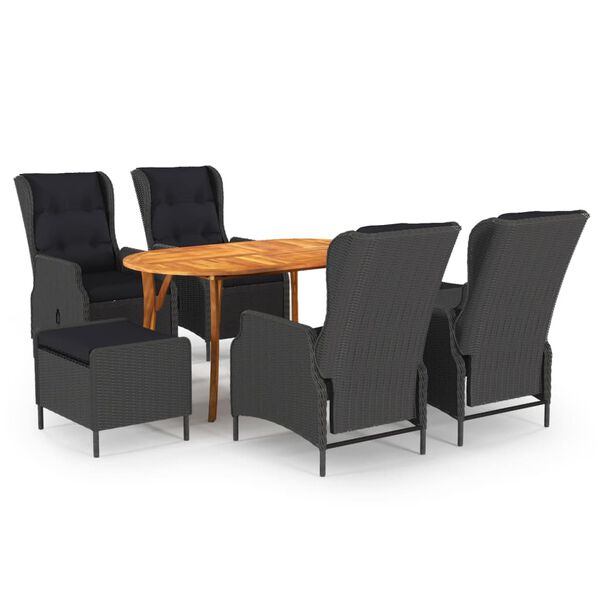 vidaXL 7-dielna z&aacute;hradn&aacute; jed&aacute;lensk&aacute; s&uacute;prava tmavosiv&aacute;