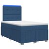 vidaXL LED boxspring posteľ s matracom Modr&aacute; 120 x 190 cm L&aacute;tka