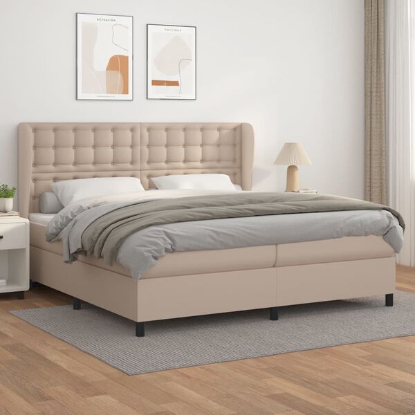 vidaXL Boxspring posteľ s matracom kapuč&iacute;nov&aacute; 200x200 cm umel&aacute; koža